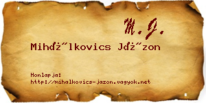 Mihálkovics Jázon névjegykártya